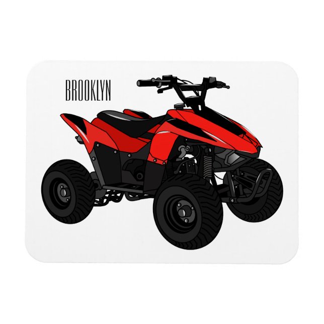 Ímã Ilustração de desenho animado de bicicleta atv (Horizontal)