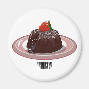 Imã Ilustração de desenho animado de bolo de lava de c