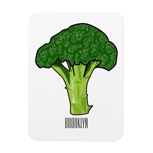 Ímã Ilustração de desenho animado de brócolis (Vertical)