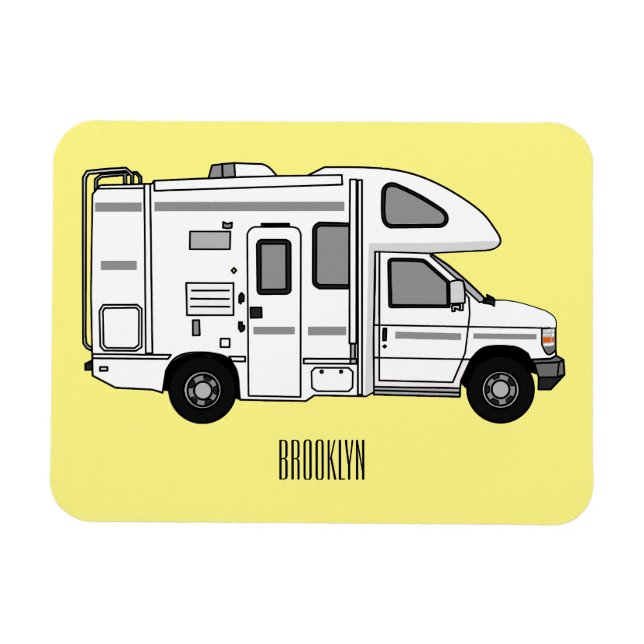 Ímã Ilustração de desenho animado de Campervan (Horizontal)