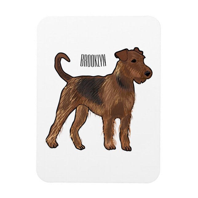 Ímã Ilustração de desenho animado de cão Airedale terr (Vertical)