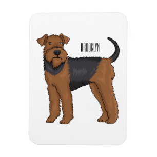 Ímã Ilustração de desenho animado de cão Airedale terr