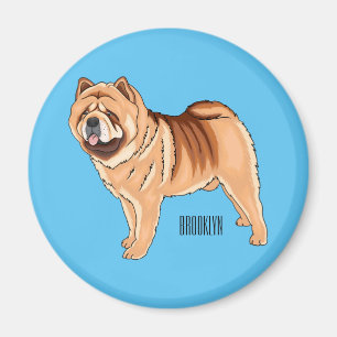 Imã Ilustração de desenho animado de cão Chow Chow
