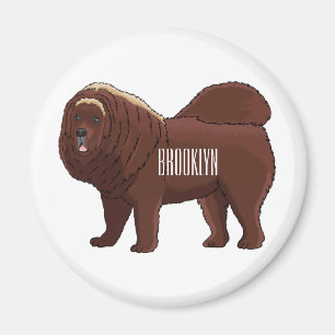 Imã Ilustração de desenho animado de cão Mastiff Tibet