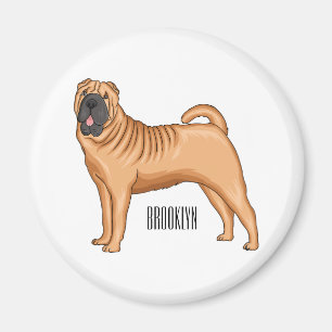 Imã Ilustração de desenho animado de cão Shar-Pei chin