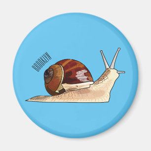 Imã Ilustração de desenho animado de caracol