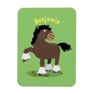 Ímã Ilustração de desenho animado de cavalo de corte