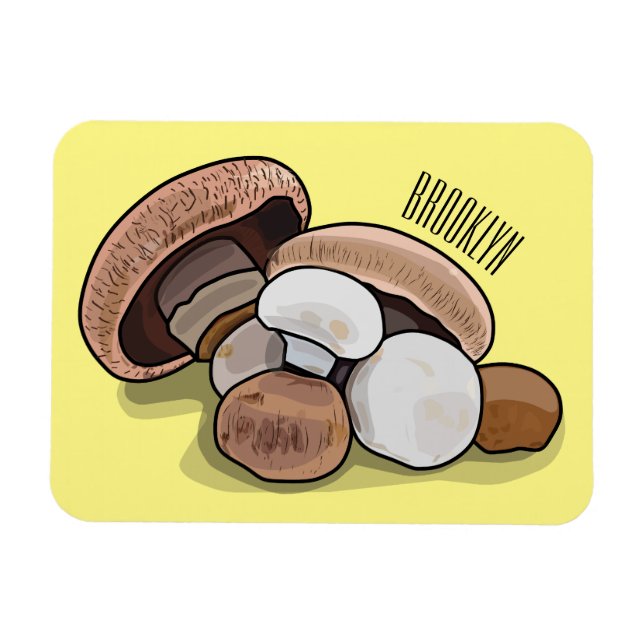Ímã Ilustração de desenho animado de cogumelo (Horizontal)
