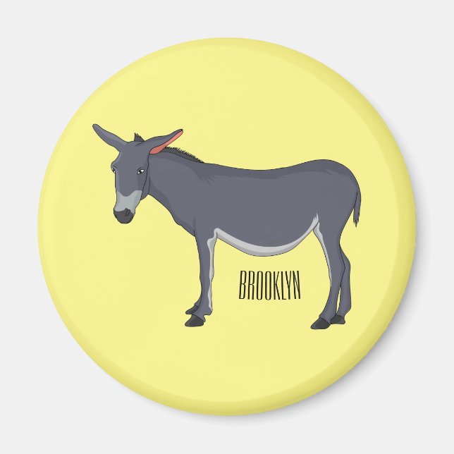 Imã Ilustração de desenho animado de Donkey (Frente)