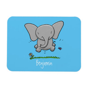 Ímã ilustração de desenho animado de elefante de beb