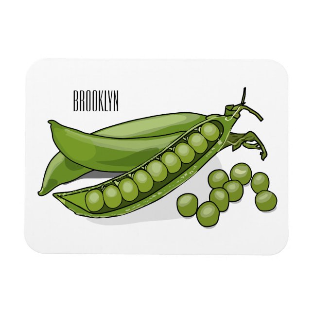 Ímã Ilustração de desenho animado de ervilha (Horizontal)