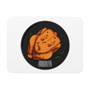 Ímã Ilustração de desenho animado de frango assado
