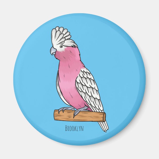 Imã Ilustração de desenho animado de galah bird (Frente)
