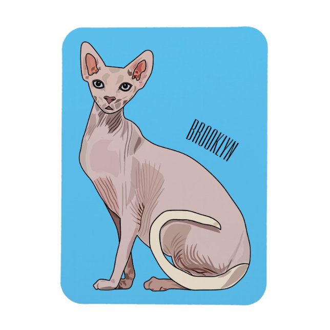 Ímã Ilustração de desenho animado de gato esphynx (Vertical)