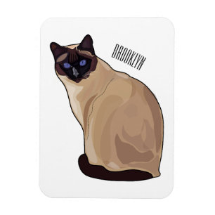Ímã Ilustração de desenho animado de gato siamês