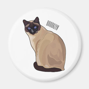 Imã Ilustração de desenho animado de gato siamês