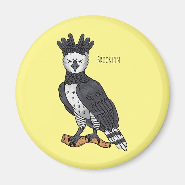 Imã Ilustração de desenho animado de Harpy eagle (Frente)