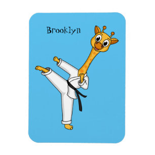 Ímã Ilustração de desenho animado de Kung Fu girafa
