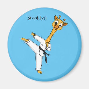 Imã Ilustração de desenho animado de Kung Fu girafa