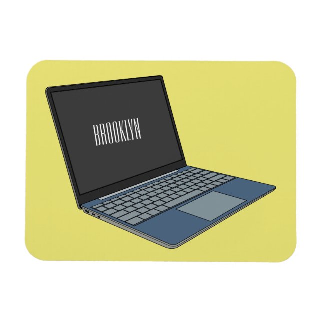 Ímã ilustração de desenho animado de laptop (Horizontal)