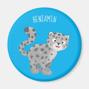 Imã Ilustração de desenho animado de leopardo-da-nev