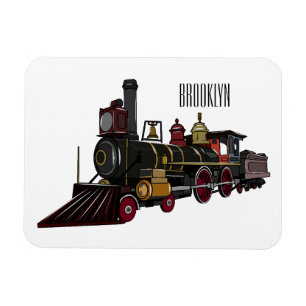 Ímã Ilustração de desenho animado de locomotiva a vapo