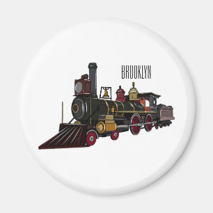 Imã Ilustração de desenho animado de locomotiva a vapo