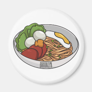 Imã Ilustração de desenho animado de macarrão