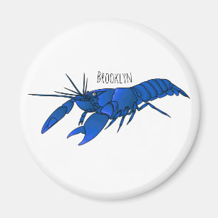 Imã Ilustração de desenho animado de marron azul