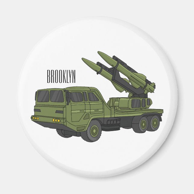 Imã Ilustração de desenho animado de mísseis militares (Frente)