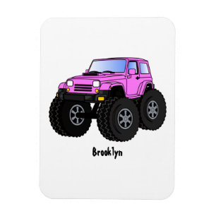 Ímã Ilustração de desenho animado de monstro rosa