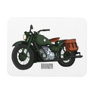 Ímã Ilustração de desenho animado de motocicleta milit