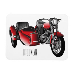 Ímã Ilustração de desenho animado de motociclo Sidecar