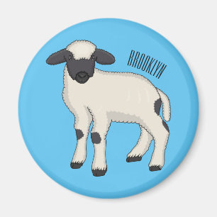 Imã Ilustração de desenho animado de ovelha Valais Bla