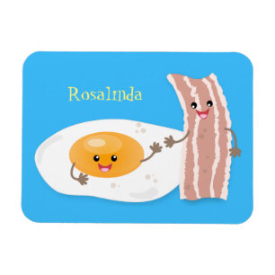 Ímã Ilustração de desenho animado de ovo e bacon em 
