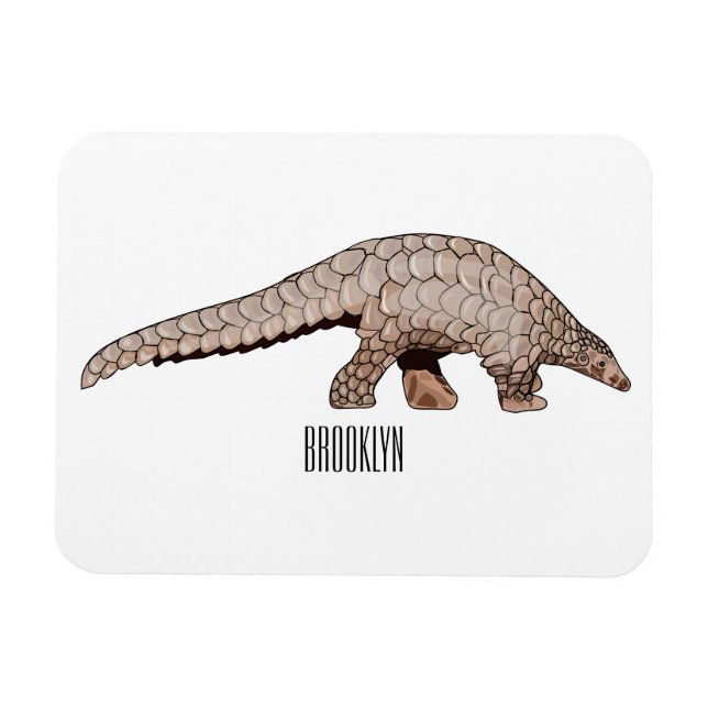 Ímã Ilustração de desenho animado de Pangolin (Horizontal)