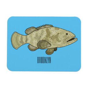 Ímã Ilustração de desenho animado de peixe-grua