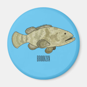 Imã Ilustração de desenho animado de peixe-grua