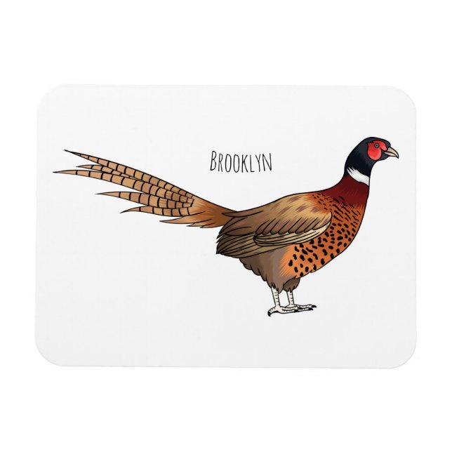 Ímã Ilustração de desenho animado de pheasant de pesco (Horizontal)