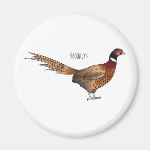 Imã Ilustração de desenho animado de pheasant de pesco