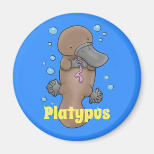 Imã Ilustração de desenho animado de platypus bebê 