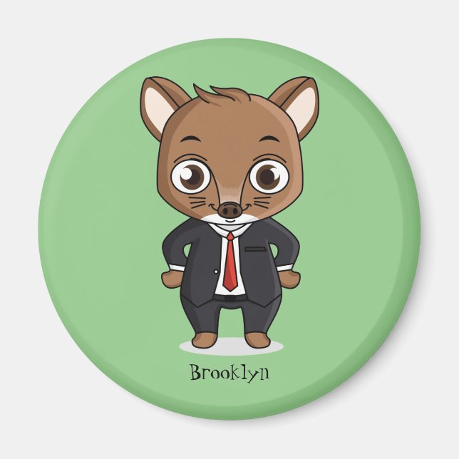 Imã Ilustração de desenho animado de rato bonito (Frente)