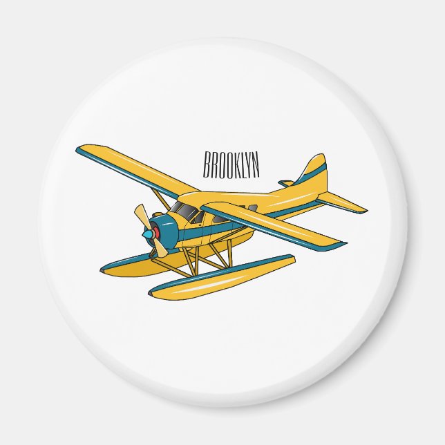 Imã Ilustração de desenho animado de Seaplane (Frente)