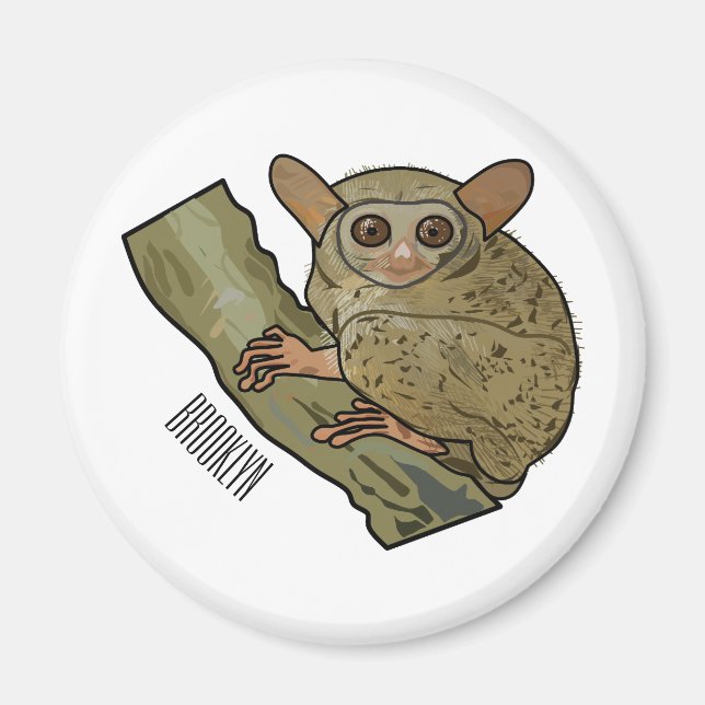 Imã Ilustração de desenho animado de Tarsier (Frente)