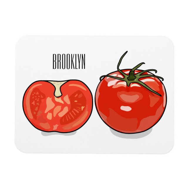 Ímã Ilustração de desenho animado de tomate (Horizontal)