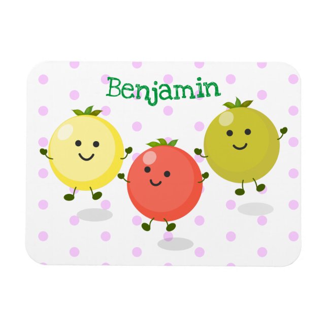 Ímã Ilustração de desenho animado de tomate de cereja (Horizontal)