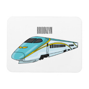 Ímã Ilustração de desenho animado de trem de bala de a
