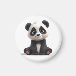 Imã Ilustração de Desenho Animado de Urso Panda Sentad