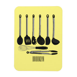 Ímã Ilustração de desenho animado de utensílios de coz