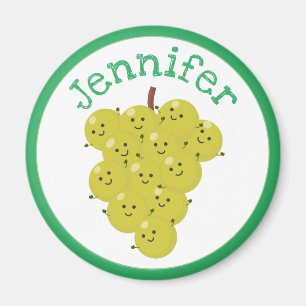 Imã Ilustração de desenho animado de uva doce e feli